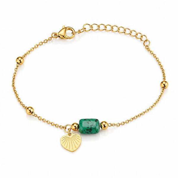 "Leafs" PVD Gold-Plated Steel Bracelet - Bubble Pop