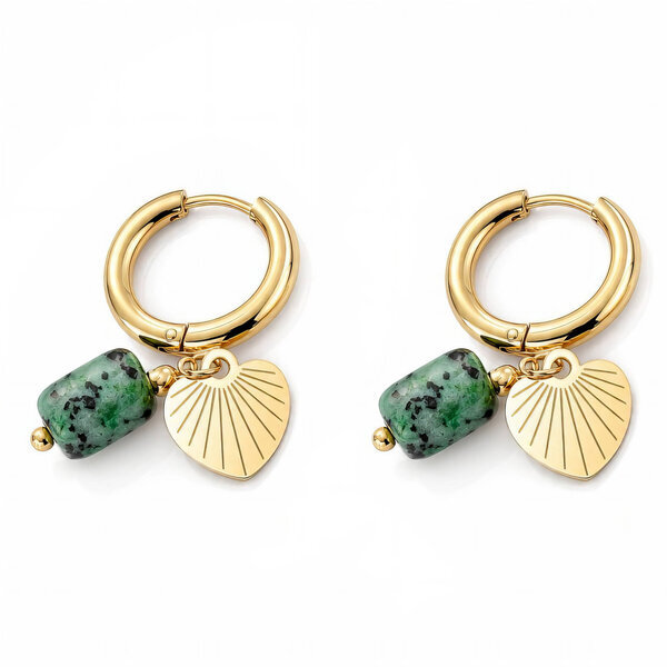 "Leaves" PVD Gold-Plated Steel Earrings - Bubble Pop