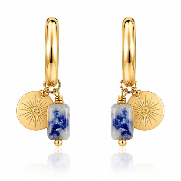 "Evil Eyes" PVD Gold-Plated Steel Earrings - Bubble Pop