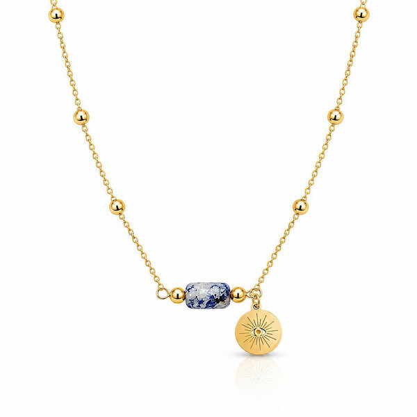 "Evil Eye" PVD Gold-Plated Steel Necklace - Bubble Pop