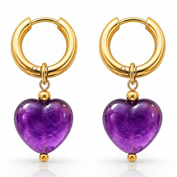 PVD Gold-Plated Natural Stone Earrings - Bubble Pop