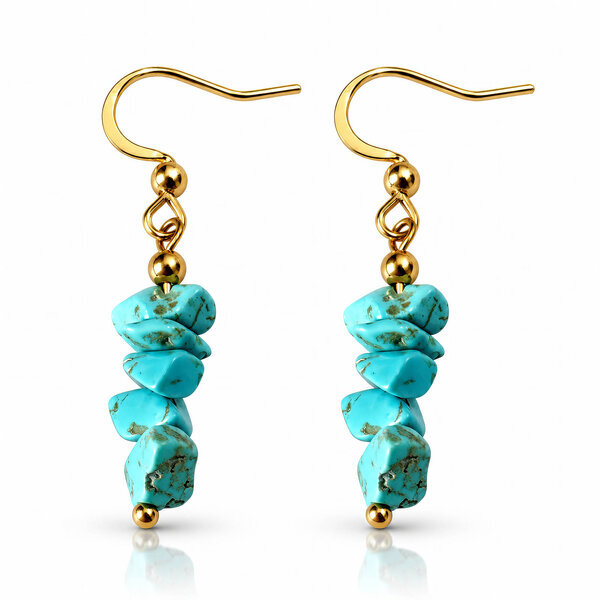 PVD Gold-Plated Natural Stone Earrings - Bubble Pop