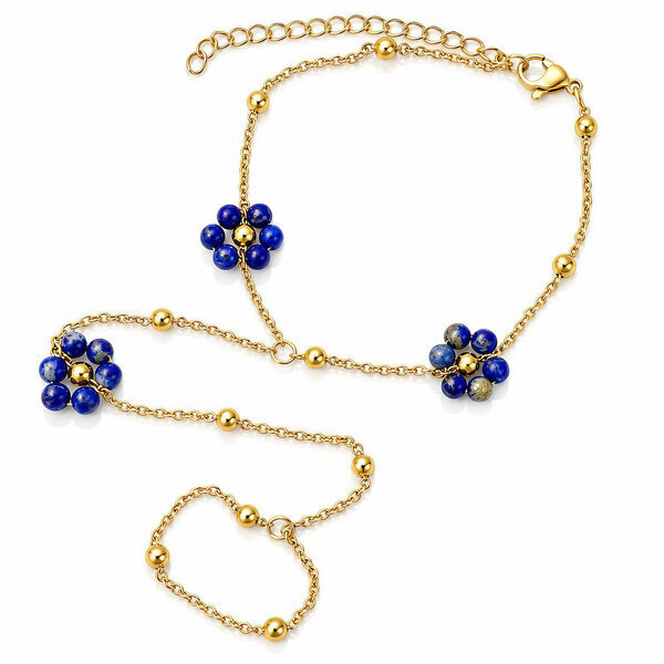 "Flower Meadow" PVD Gold-Plated Steel Bracelet - Bubble Pop
