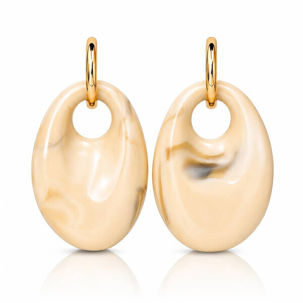 PVD Gold-Plated Acrylic Earrings - Bubble Pop