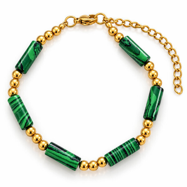 PVD Gold-Plated Natural Stone Bracelet - Bubble Pop
