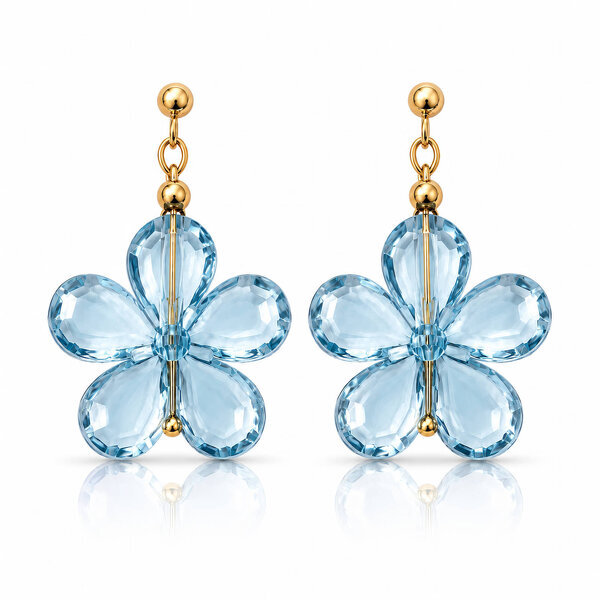 "Flowers" PVD Gold-Plated Acrylic Earrings - Bubble Pop