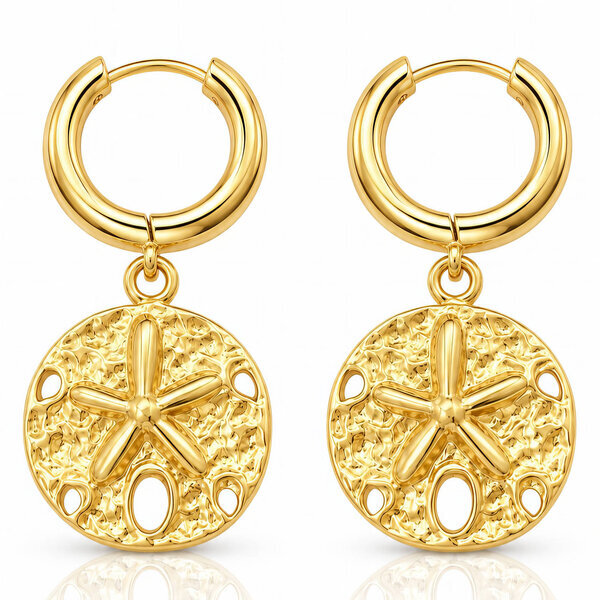 "Starfish" PVD Gold-Plated Steel Earrings - Intensity