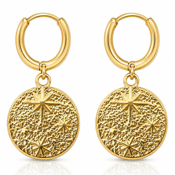 "Stars" PVD Gold-Plated Stainless Steel Earrings - Intensity