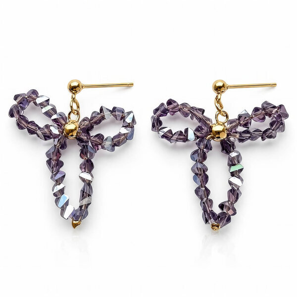 PVD Gold-Plated Glass Earrings - Bubble Pop