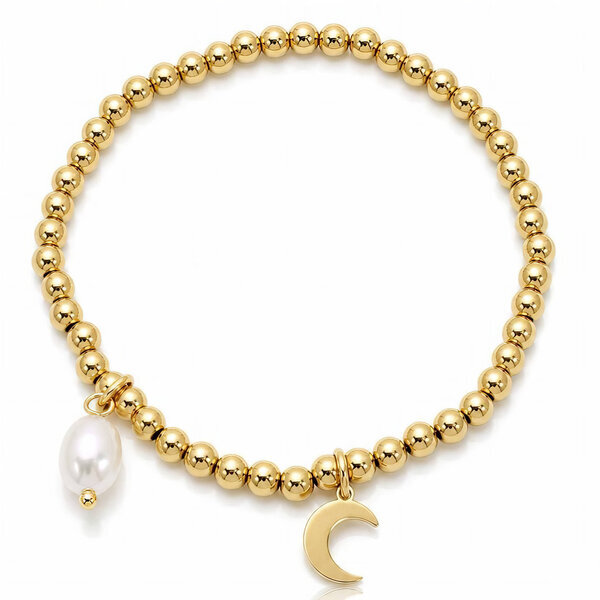 "Crescent" PVD Gold-Plated Steel Bracelet - Intensity