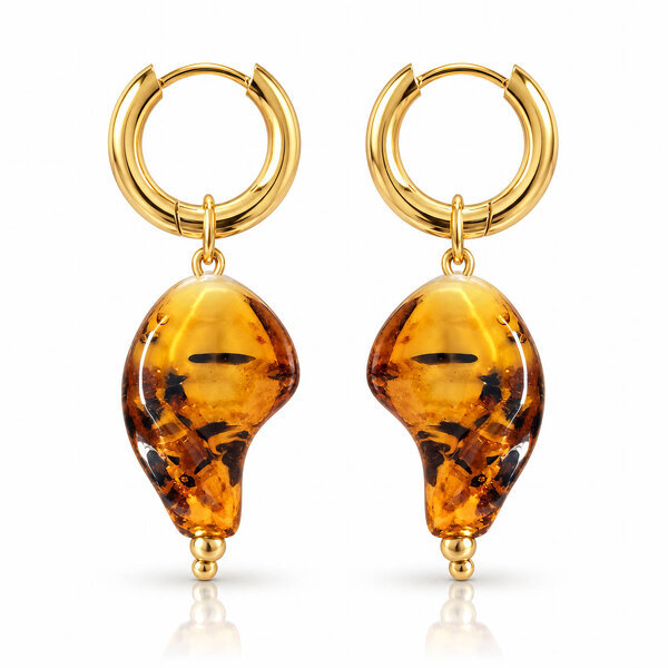 PVD Gold-Plated Stainless Steel Earrings - Bubble Pop