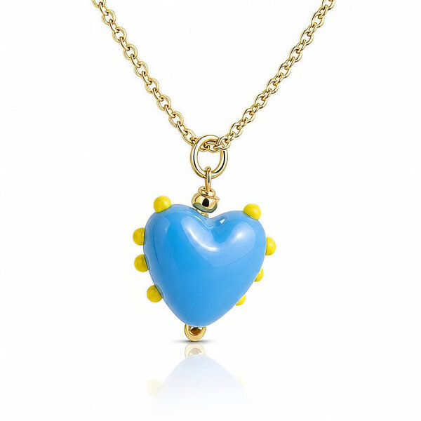 "Heart" PVD Gold-Plated Steel Necklace - Bubble Pop