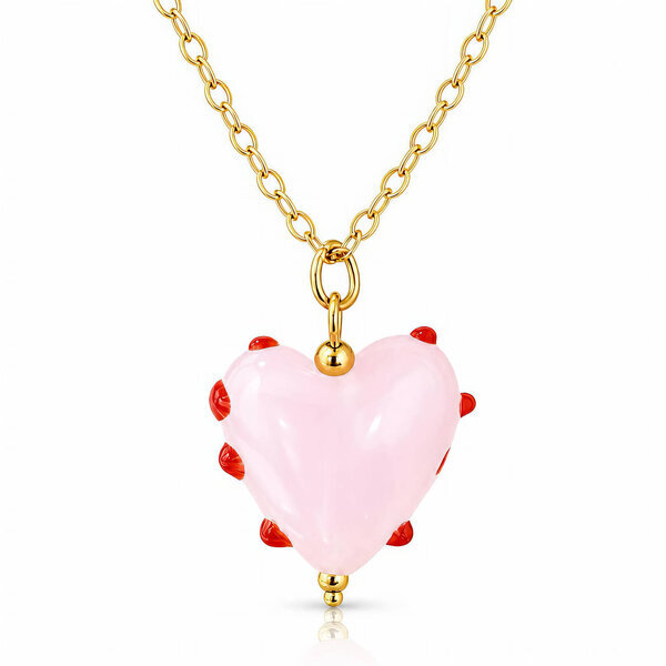 "Heart" PVD Gold-Plated Steel Necklace - Bubble Pop