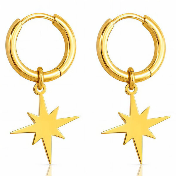 "Stars" PVD Gold-Plated Stainless Steel Earrings - Intensity