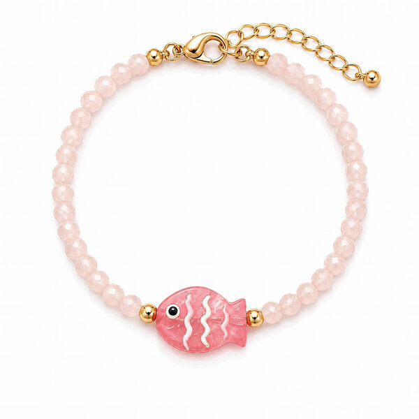 "Fish" PVD Gold-Plated Glass Bracelet - Bubble Pop