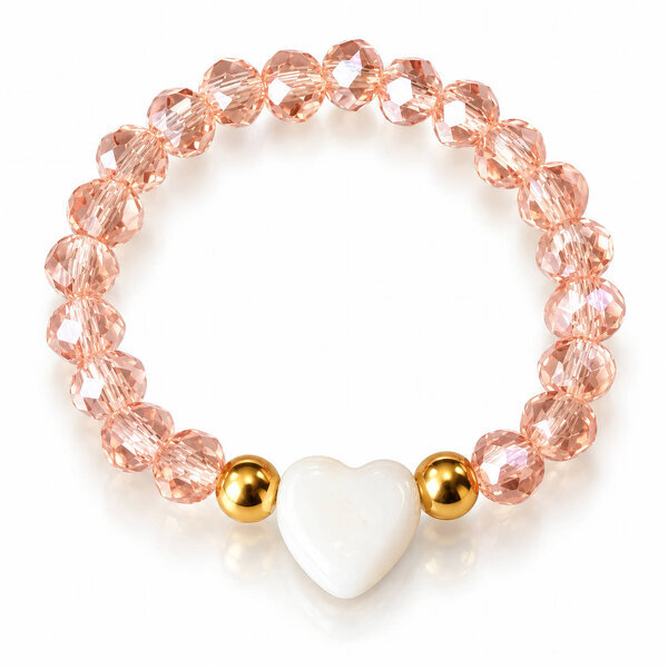 "Heart" PVD Gold-Plated Glass Ring - Bubble Pop