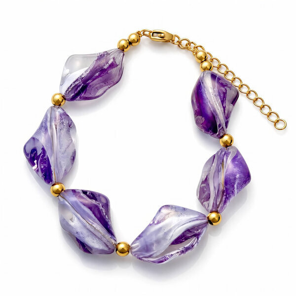PVD Gold-Plated Glass Bracelet - Bubble Pop