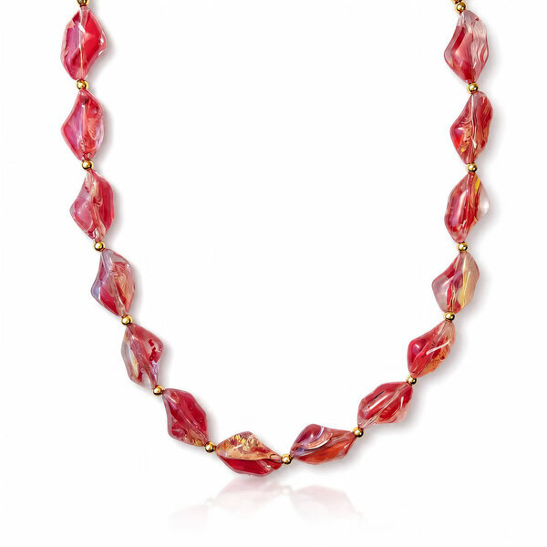 PVD Gold-Plated Glass Necklace - Bubble Pop