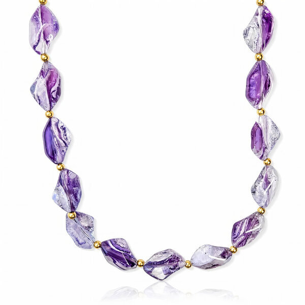PVD Gold-Plated Glass Necklace - Bubble Pop