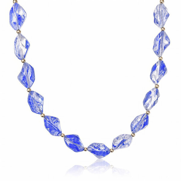 PVD Gold-Plated Glass Necklace - Bubble Pop