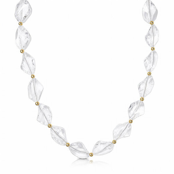 PVD Gold-Plated Glass Necklace - Bubble Pop