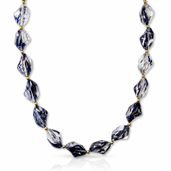 PVD Gold-Plated Glass Necklace - Bubble Pop