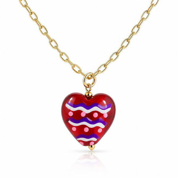 "Heart" PVD Gold-Plated Steel Necklace - Bubble Pop