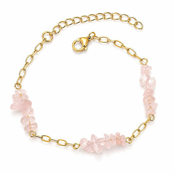 PVD Gold-Plated Natural Stone Bracelet - Bubble Pop