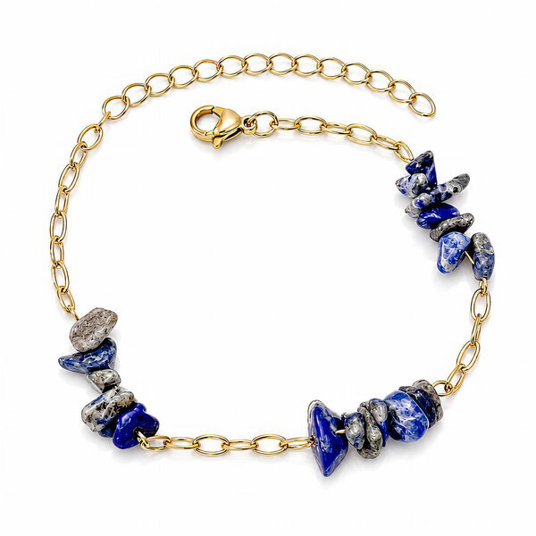 PVD Gold-Plated Natural Stone Bracelet - Bubble Pop