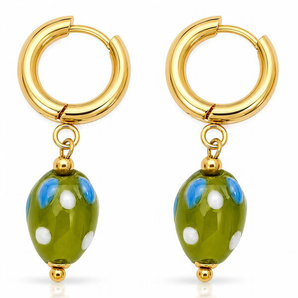 "Strawberry" PVD Gold-Plated Steel Earrings - Bubble Pop