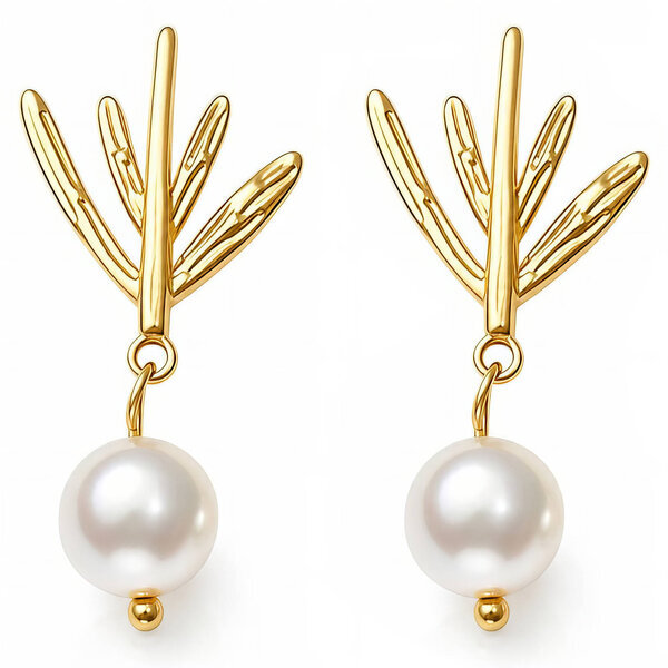 "Leaves" PVD Gold-Plated Steel Earrings - Intensity
