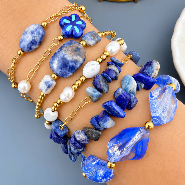 "Flower" PVD Gold-Plated Steel Bracelet - Bubble Pop