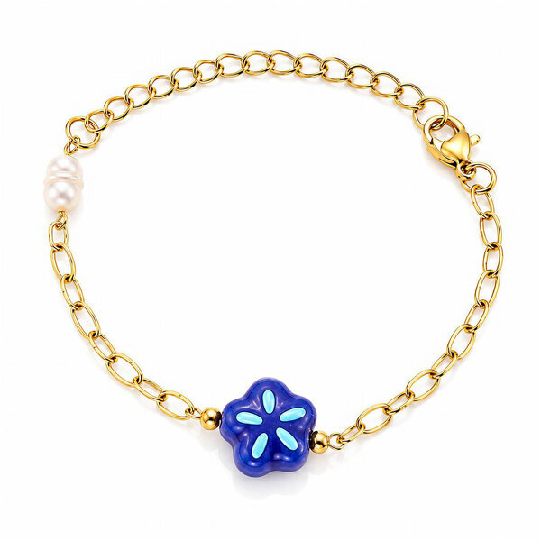 "Flower" PVD Gold-Plated Steel Bracelet - Bubble Pop