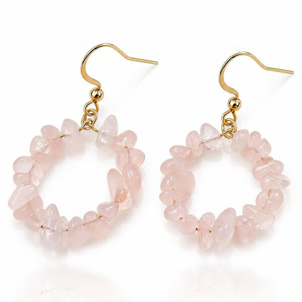 PVD Gold-Plated Natural Stone Earrings - Bubble Pop