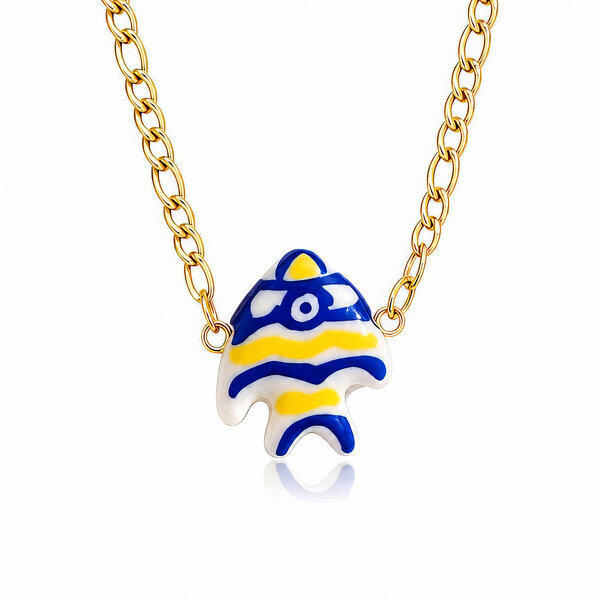 "Fish" PVD Gold-Plated Stainless Steel Necklace - Bubble Pop