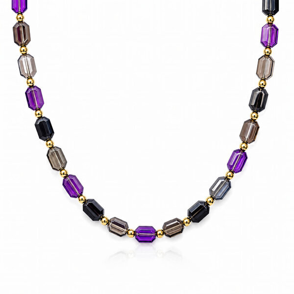 PVD Gold-Plated Glass Necklace - Bubble Pop