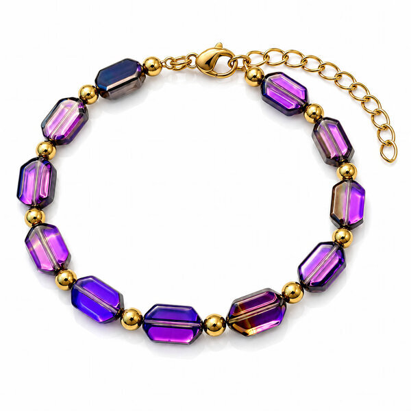PVD Gold-Plated Glass Bracelet - Bubble Pop