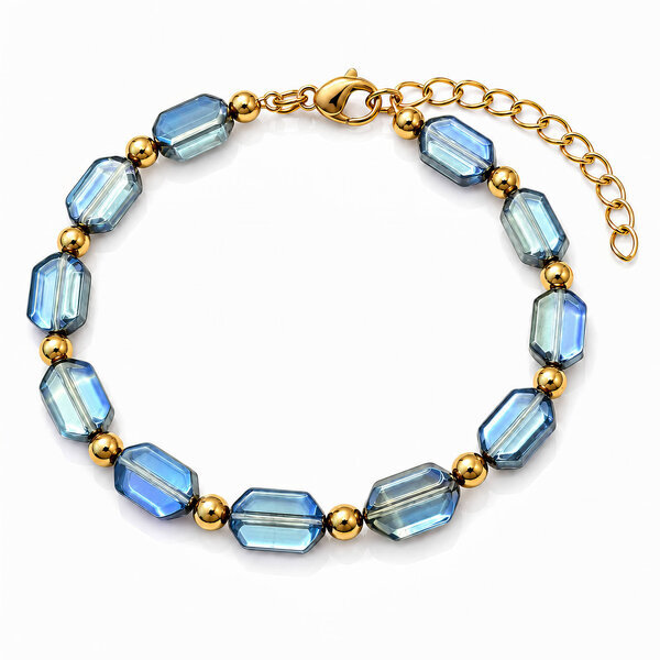 PVD Gold-Plated Glass Bracelet - Bubble Pop