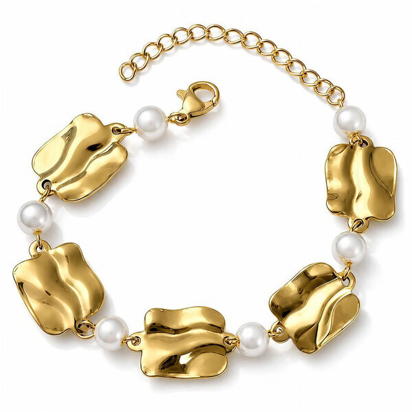 PVD Gold-Plated Stainless Steel Bracelet - Bubble Pop