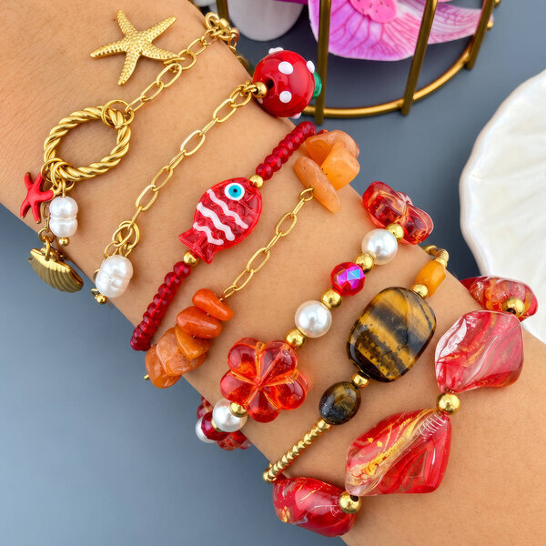 PVD Gold-Plated Stainless Steel Bracelet - Bubble Pop