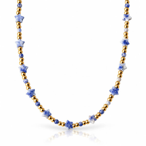 "Stars" PVD Gold-Plated Steel Necklace - Bubble Pop