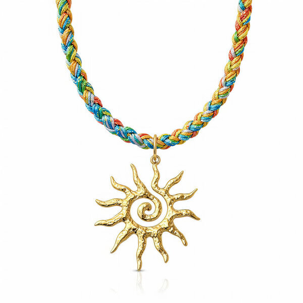 "Sun" PVD Gold-Plated Stainless Steel Necklace - Bubble Pop