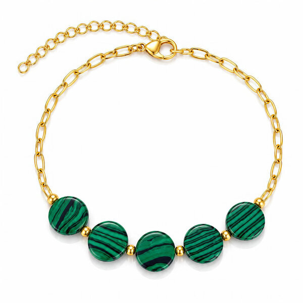 PVD Gold-Plated Natural Stone Bracelet - Bubble Pop