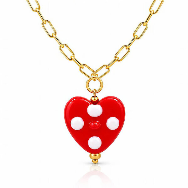 "Heart" PVD Gold-Plated Steel Necklace - Bubble Pop
