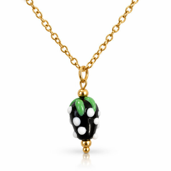 "Berry" PVD Gold-Plated Glass Necklace - Bubble Pop