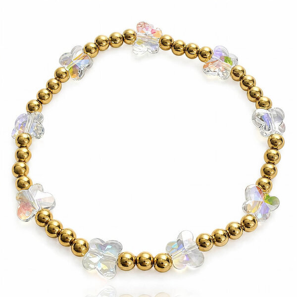 "Butterflies" PVD Gold-Plated Steel Bracelet - Bubble Pop