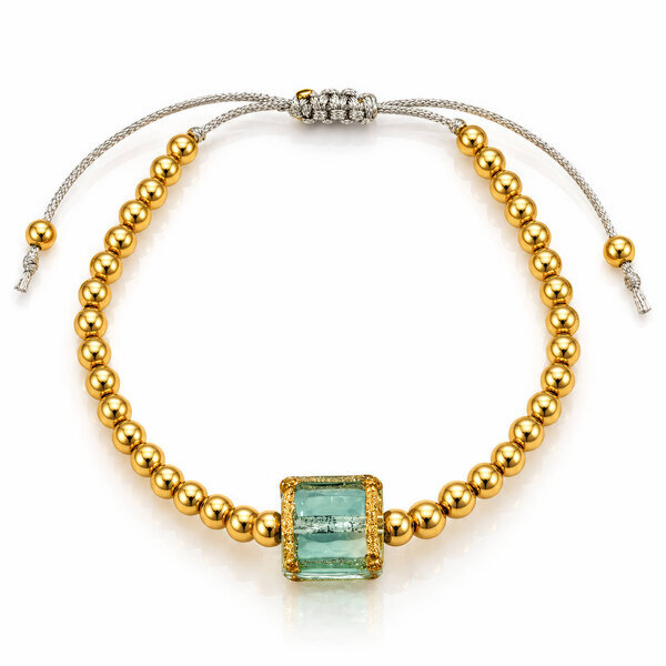 PVD Gold-Plated Glass Bracelet - Bubble Pop