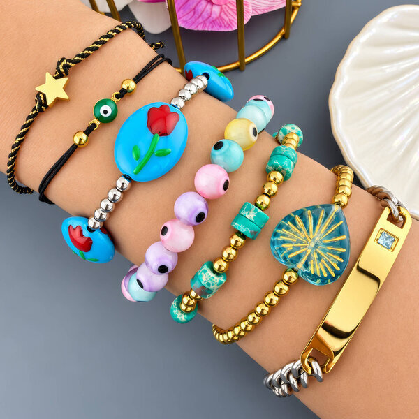 PVD Gold-Plated Stainless Steel Bracelet - Bubble Pop