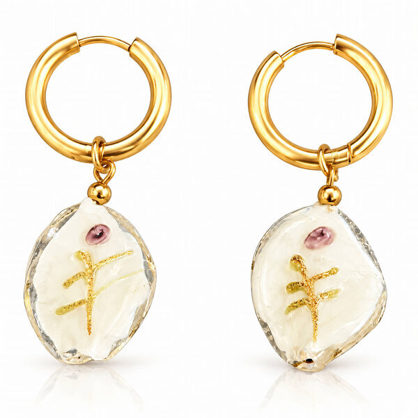 PVD Gold-Plated Stainless Steel Earrings - Bubble Pop