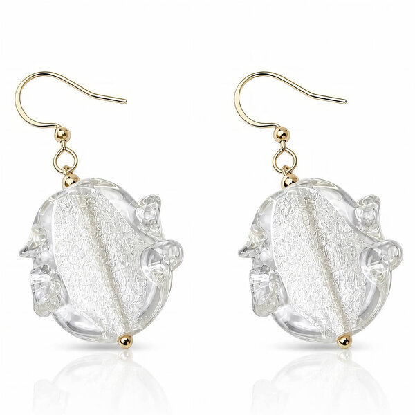 PVD Gold-Plated Glass Earrings - Bubble Pop